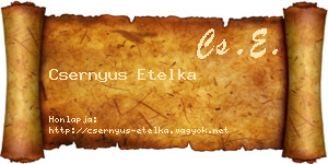 Csernyus Etelka névjegykártya